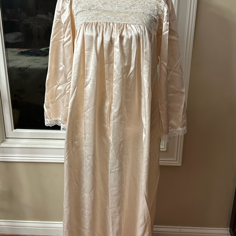 Christian Dior Cream Satin Lace Nightgown